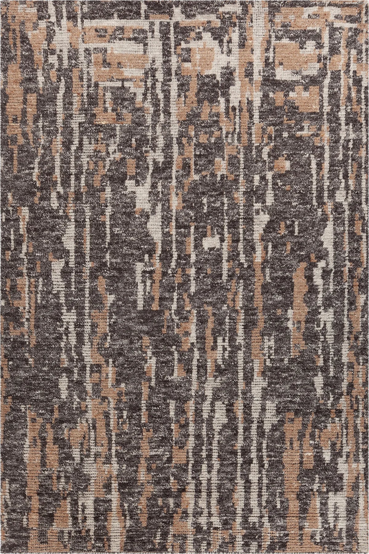 Chandra Petra PET-57600 Black / Brown / Gray rug, flat view