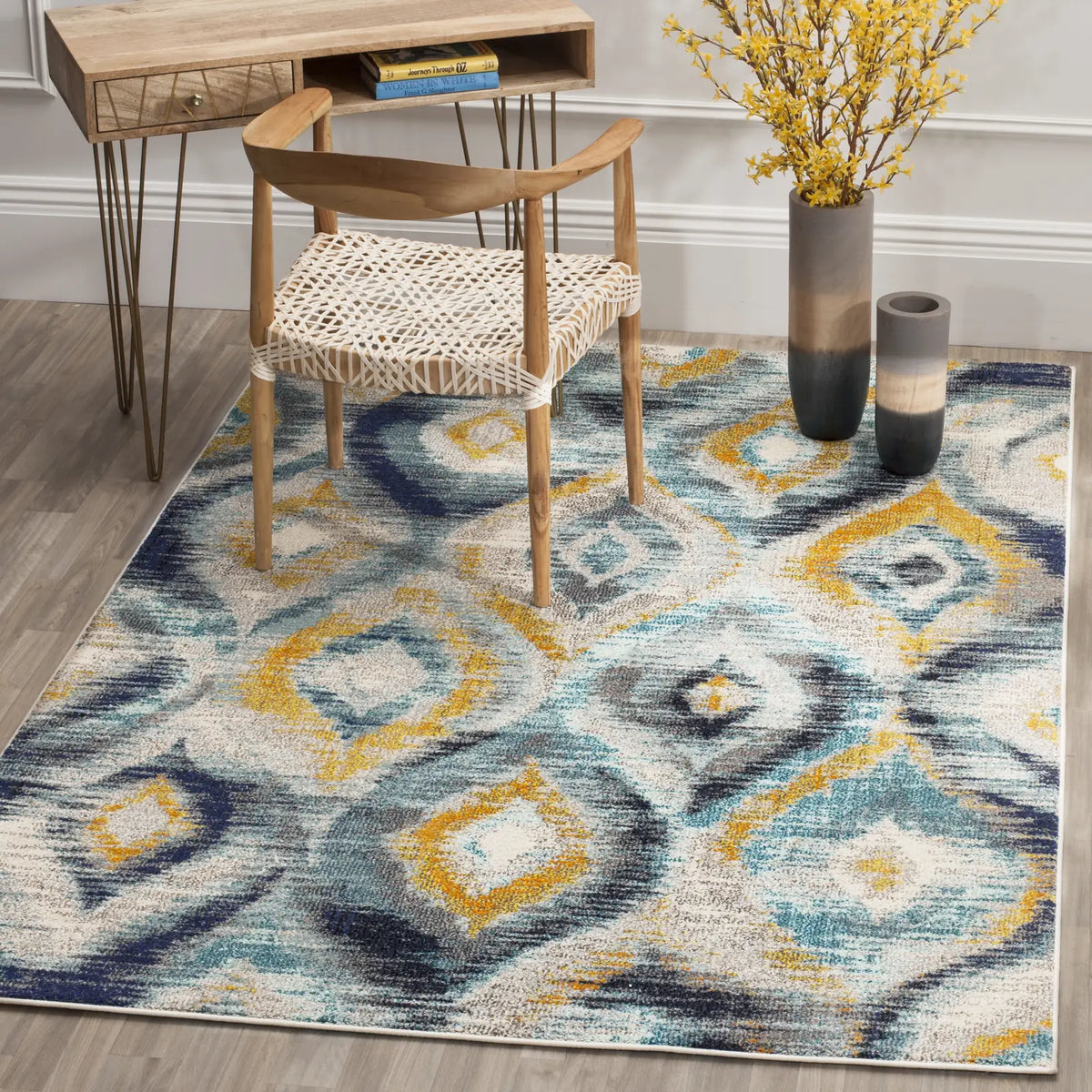 Safavieh Monaco 4'-0" x 5'-7" Rug in Blue / Multi