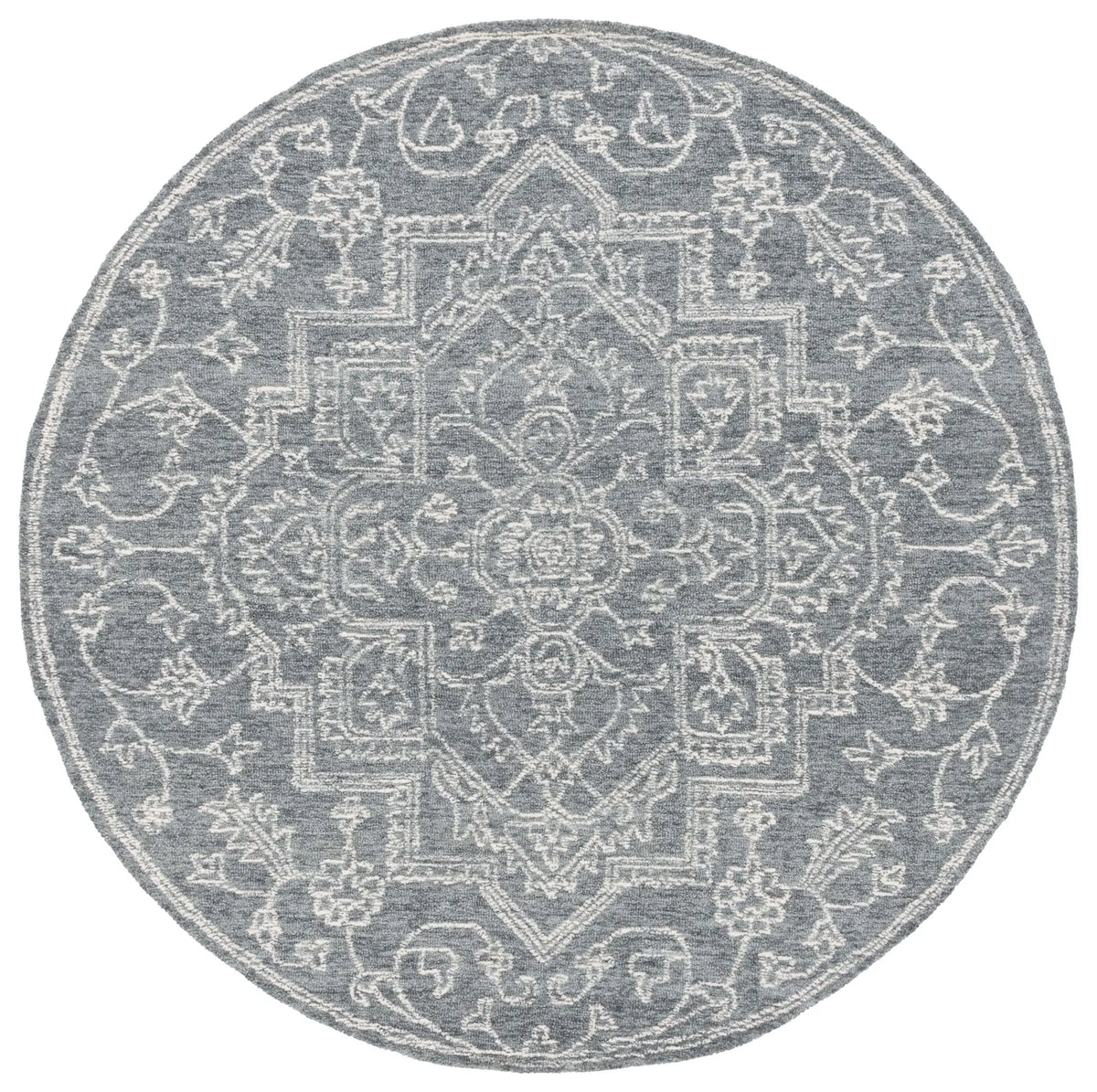 Safavieh Micro-Loop 6'-0" x 6'-0" Rug in Grey / Ivory