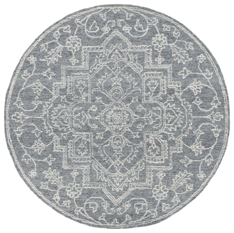 Safavieh Micro-Loop 6'-0" x 6'-0" Rug in Grey / Ivory