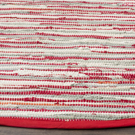 Safavieh Rag Rug 6'-0" x 6'-0" Rug in Red / Multi