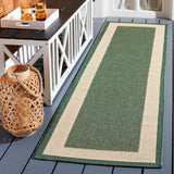 Safavieh Courtyard 2'-3" x 10'-0" Rug in Dark Green / Beige