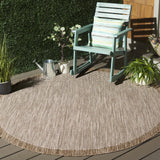 Safavieh Beach House 6'-7" x 6'-7" Rug in Brown / Ivory