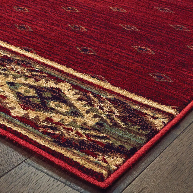 Oriental Weavers Sphinx Woodlands 9652C Red / Gold Rugs - corner detail
