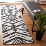 Safavieh Metro 2'-3" x 9'-0" Rug in Black / Ivory