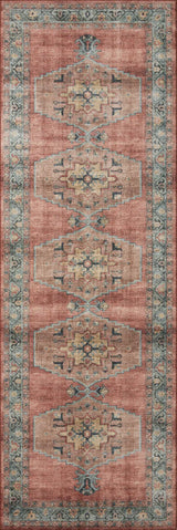 Loloi Heidi Hei-05 Spice/Aqua Rugs - runner flat
