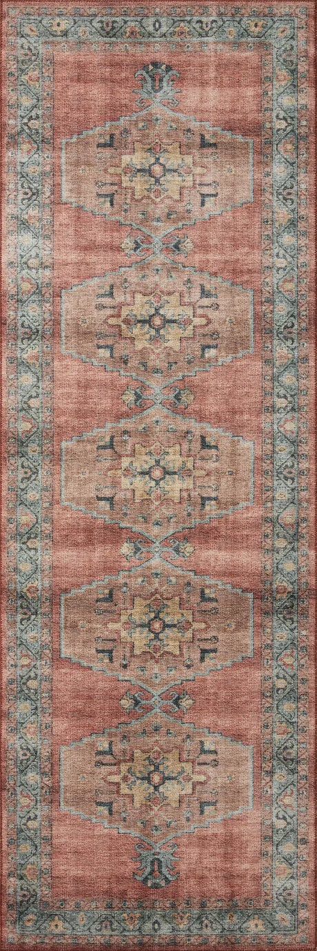 Loloi Heidi Hei-05 Spice/Aqua Rugs - runner flat