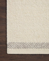 Loloi Reyla Rla-01 Ivory/Silver Rug - corner on wood