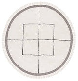 Safavieh Easy Care 6'-0" x 6'-0" Rug in Ivory / Black