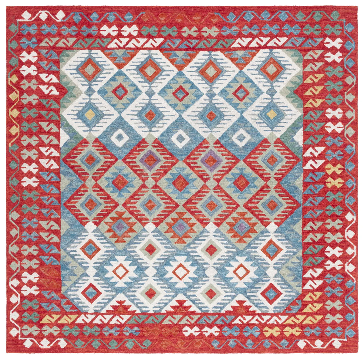 Safavieh Aspen 7'-0" x 7'-0" Rug in Red / Blue