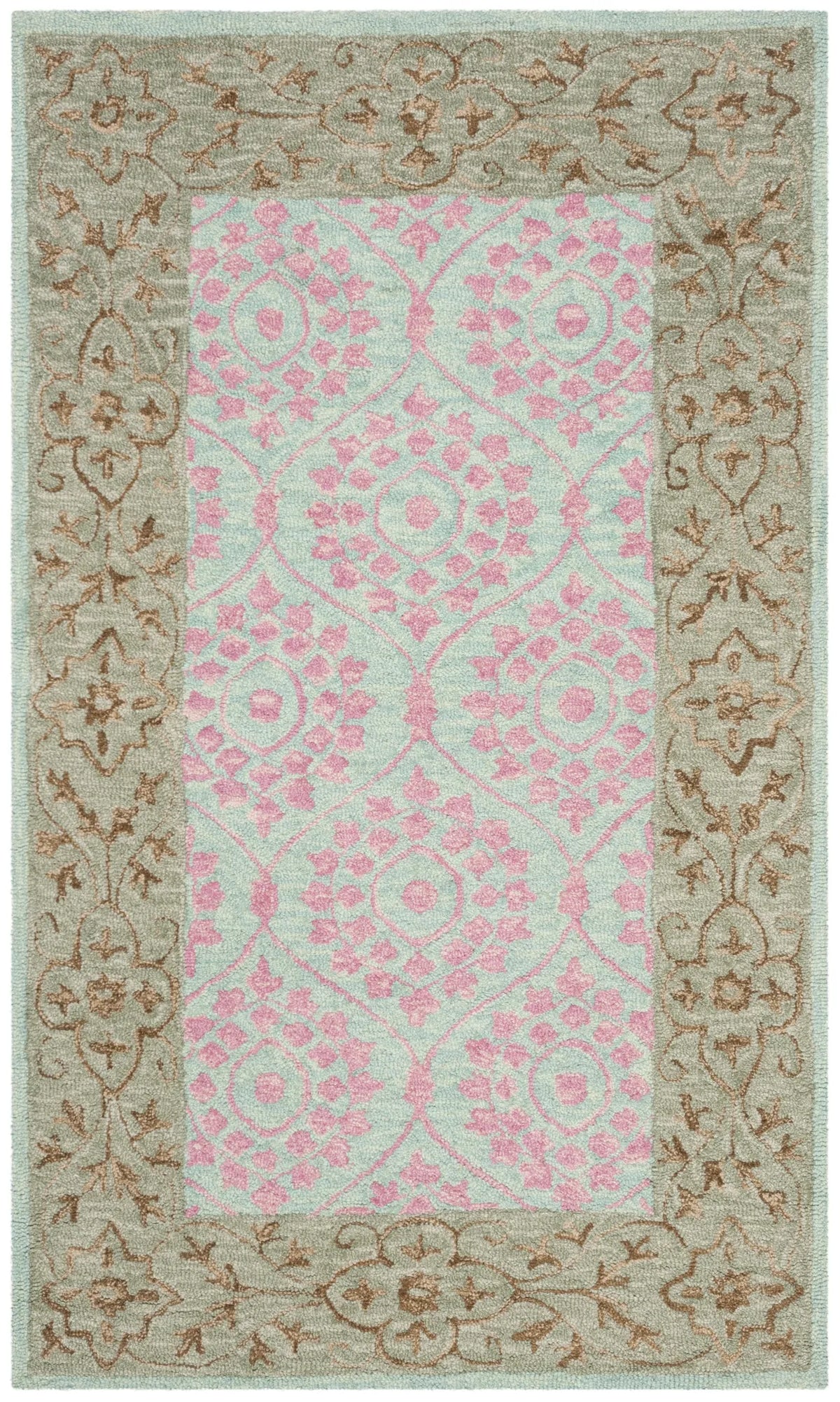 Safavieh Suzani 3'-0" x 5'-0" Rug in Taupe / Pink