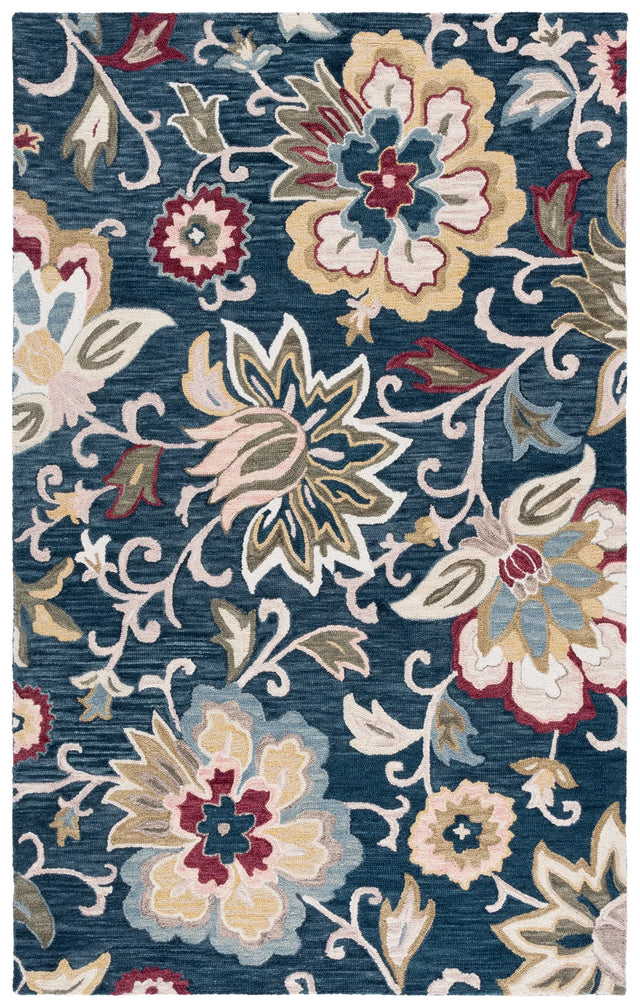 Safavieh Blossom 4'-0" x 6'-0" Rug in Navy / Red