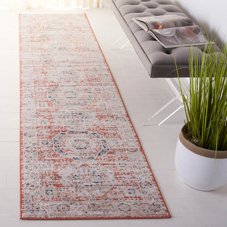 Safavieh Madison 800 2'-2" x 9'-0" Rug in Rust / Ivory