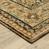Oriental Weavers Sphinx Andorra 2431A Brown/ Gold Rug - corner detail