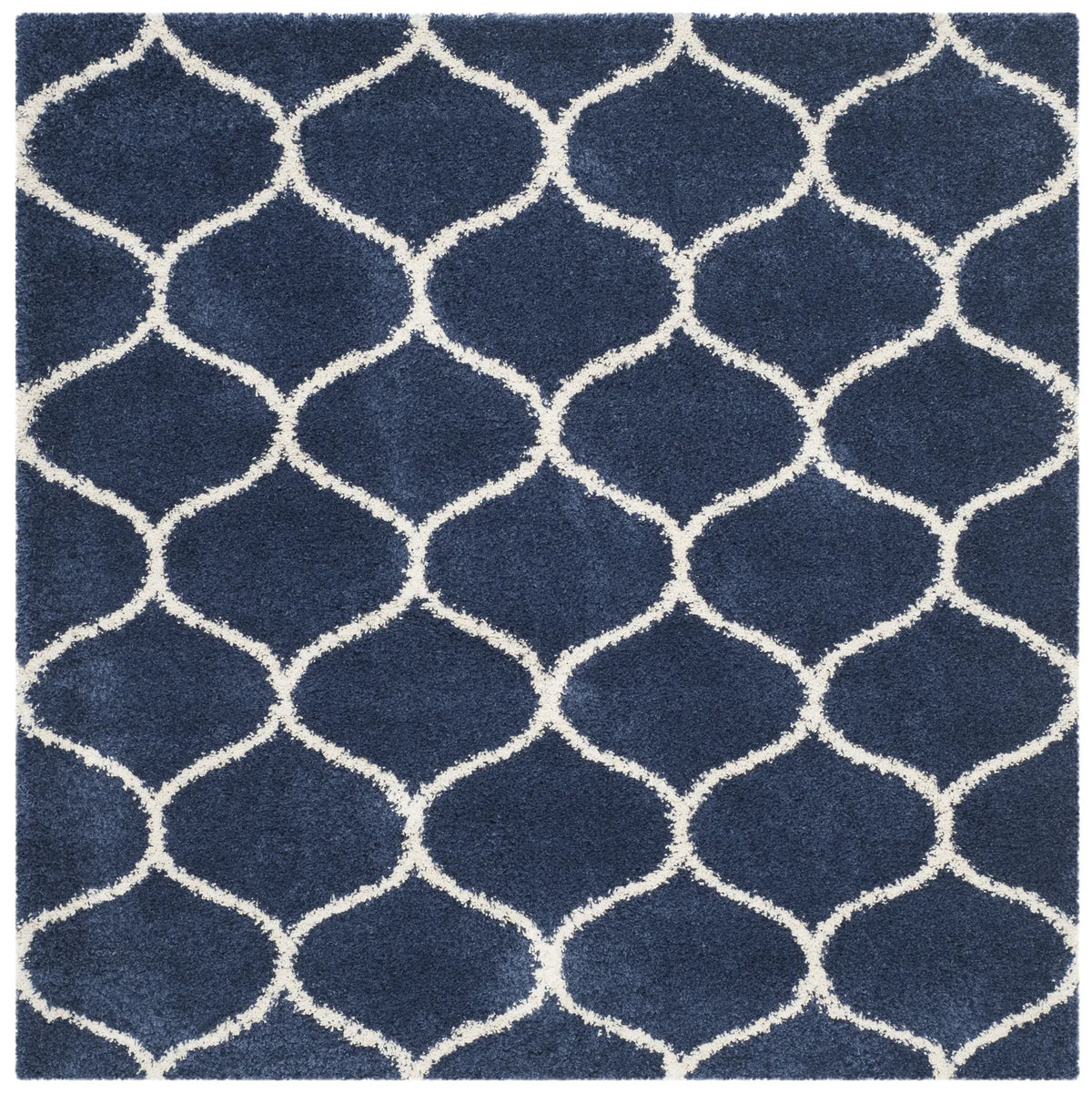 Safavieh Hudson Shag 7'-0" x 7'-0" Rug in Navy / Ivory