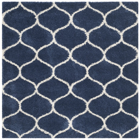 Safavieh Hudson Shag 7'-0" x 7'-0" Rug in Navy / Ivory