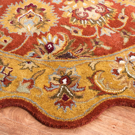 Safavieh Heritage 6'-0" x 6'-0" Rug in Red / Natural
