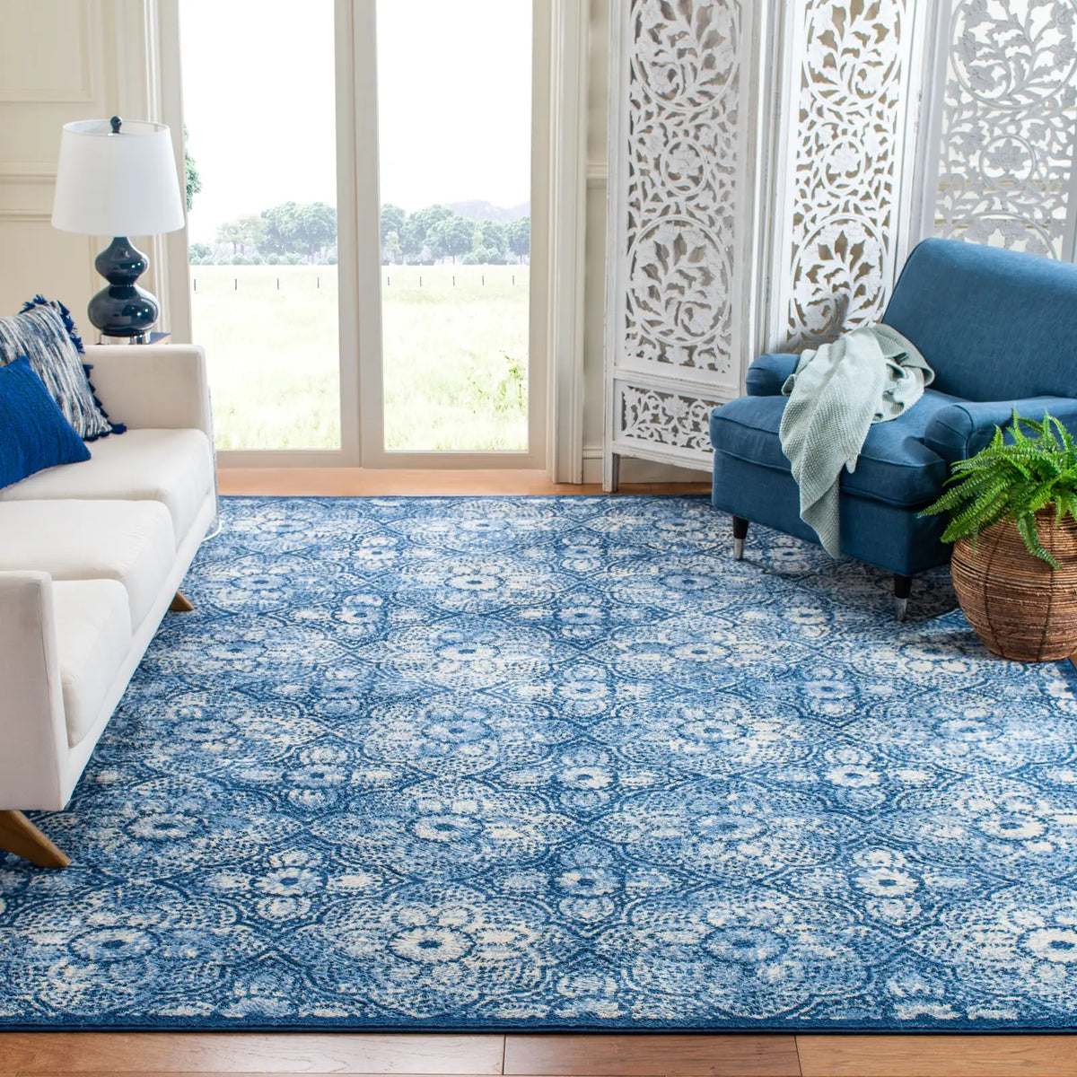 Safavieh Martha Stewart 28 10'-0" x 13'-0" Rug in Navy / Creme