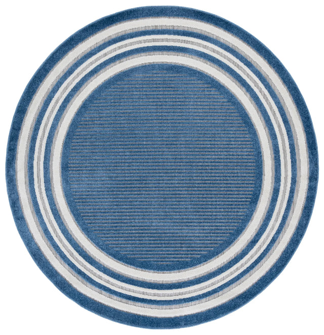 Safavieh Cabana 6'-7" x 6'-7" Rug in Light Blue / Ivory