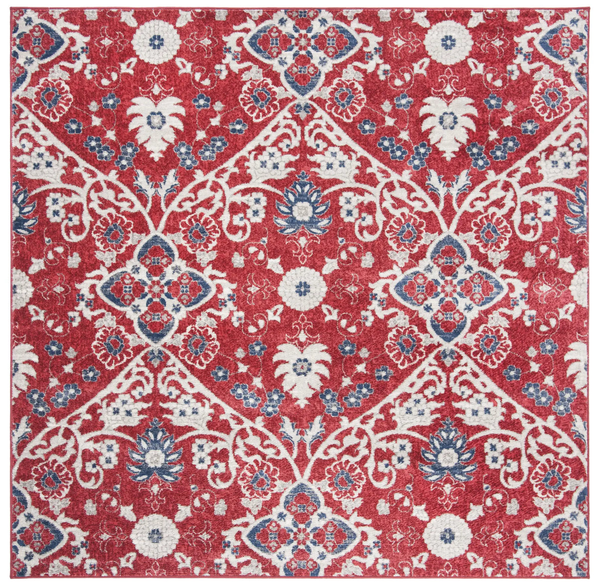 Safavieh Brentwood 6'-7" x 6'-7" Rug in Red / Ivory