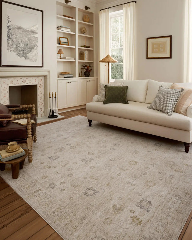 Chris Loves Julia x Loloi Louisa LOI-01 Oatmeal / Stone Rug - room scene 3