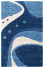 Safavieh Florida Shag 3'-3" x 5'-3" Rug in Dark Blue / Ivory
