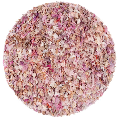 Safavieh Rio Shag 6'-0" x 6'-0" Rug in Ivory / Pink
