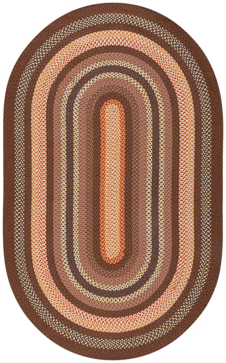 Safavieh Braided 5'-0" x 8'-0" Rug in Brown / Light Brown