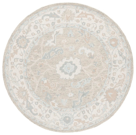 Safavieh Ebony 6'-0" x 6'-0" Rug in Light Grey / Ivory