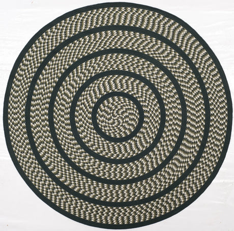 Safavieh Braided 5'-0" x 5'-0" Rug in Ivory / Dark Green