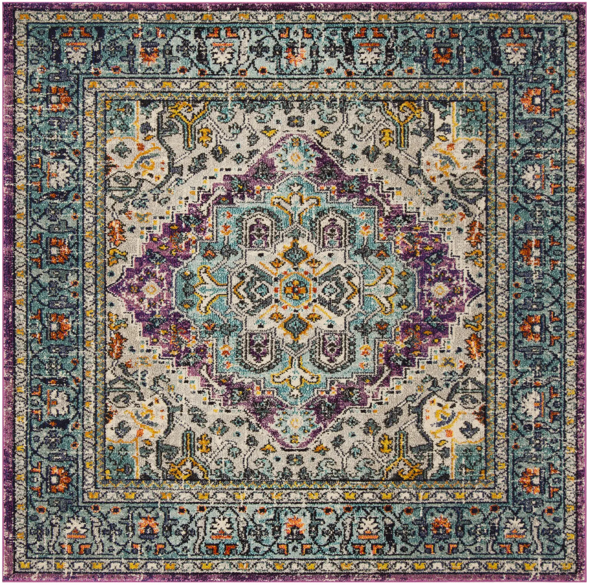Safavieh Monaco 6'-7" x 6'-7" Rug in Violet / Light Blue