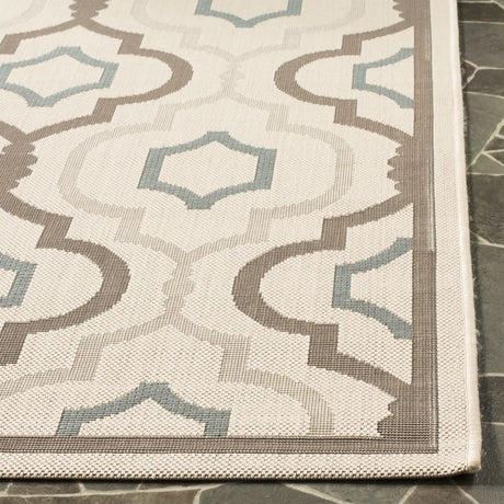 Safavieh Courtyard 4'-0" x 5'-7" Rug in Beige / Dark Beig