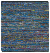 Safavieh Rag Rug 6'-0" x 6'-0" Rug in Turquoise / Black