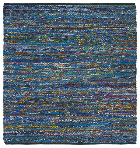Safavieh Rag Rug 6'-0" x 6'-0" Rug in Turquoise / Black