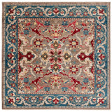 Safavieh Kashan 6'-7" x 6'-7" Rug in Taupe / Blue