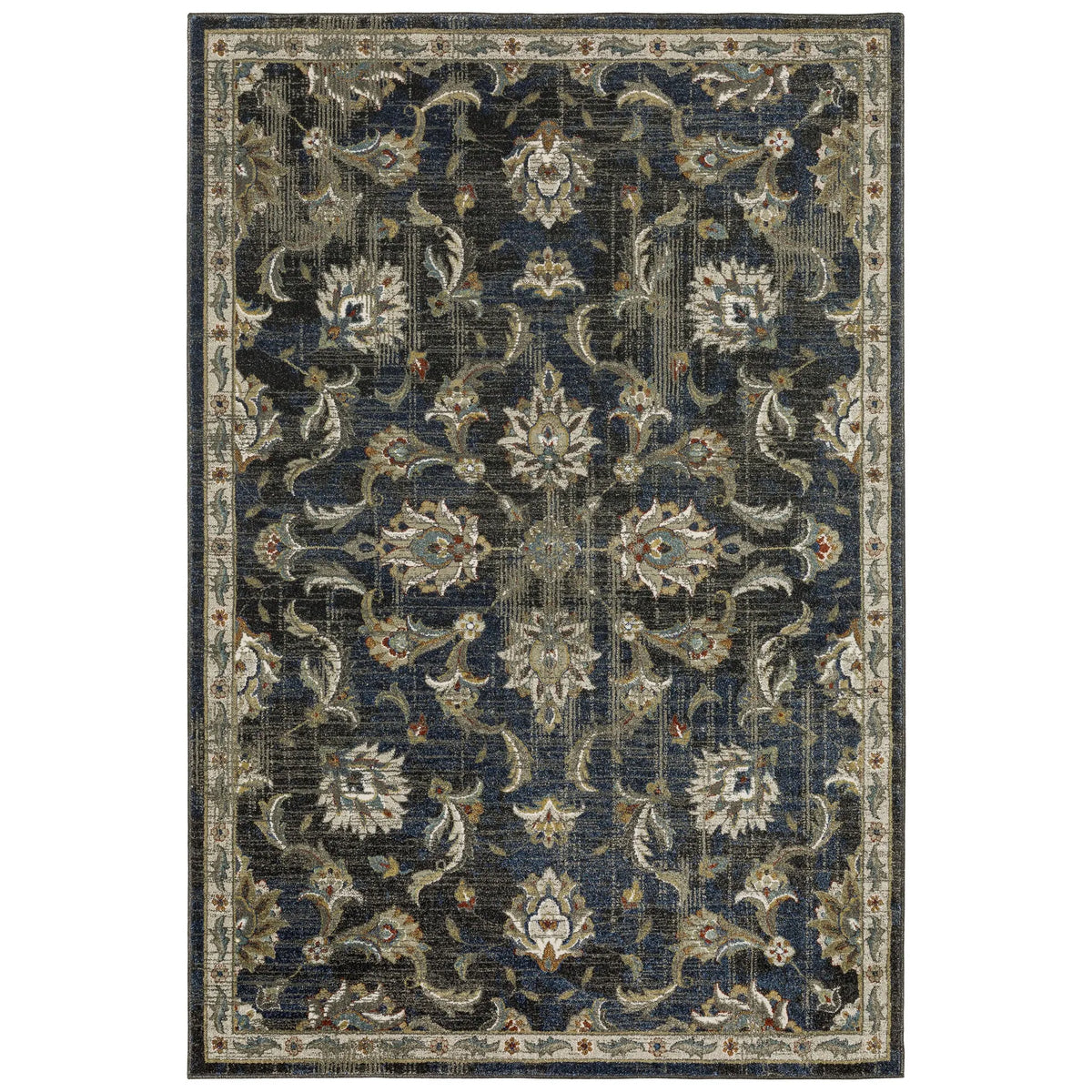 Oriental Weavers Sphinx Venice 4333B Charcoal/ Blue Rugs - main flat