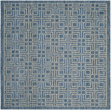 Safavieh Courtyard 6'-7" x 6'-7" Rug in Navy / Grey