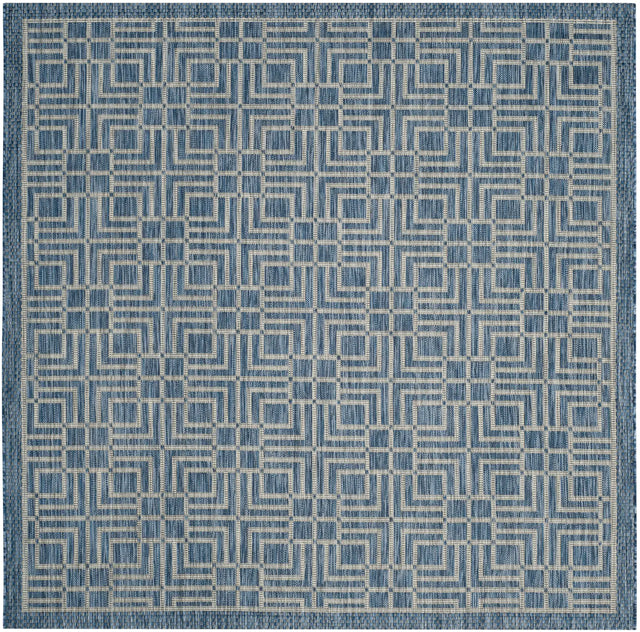 Safavieh Courtyard 6'-7" x 6'-7" Rug in Navy / Grey