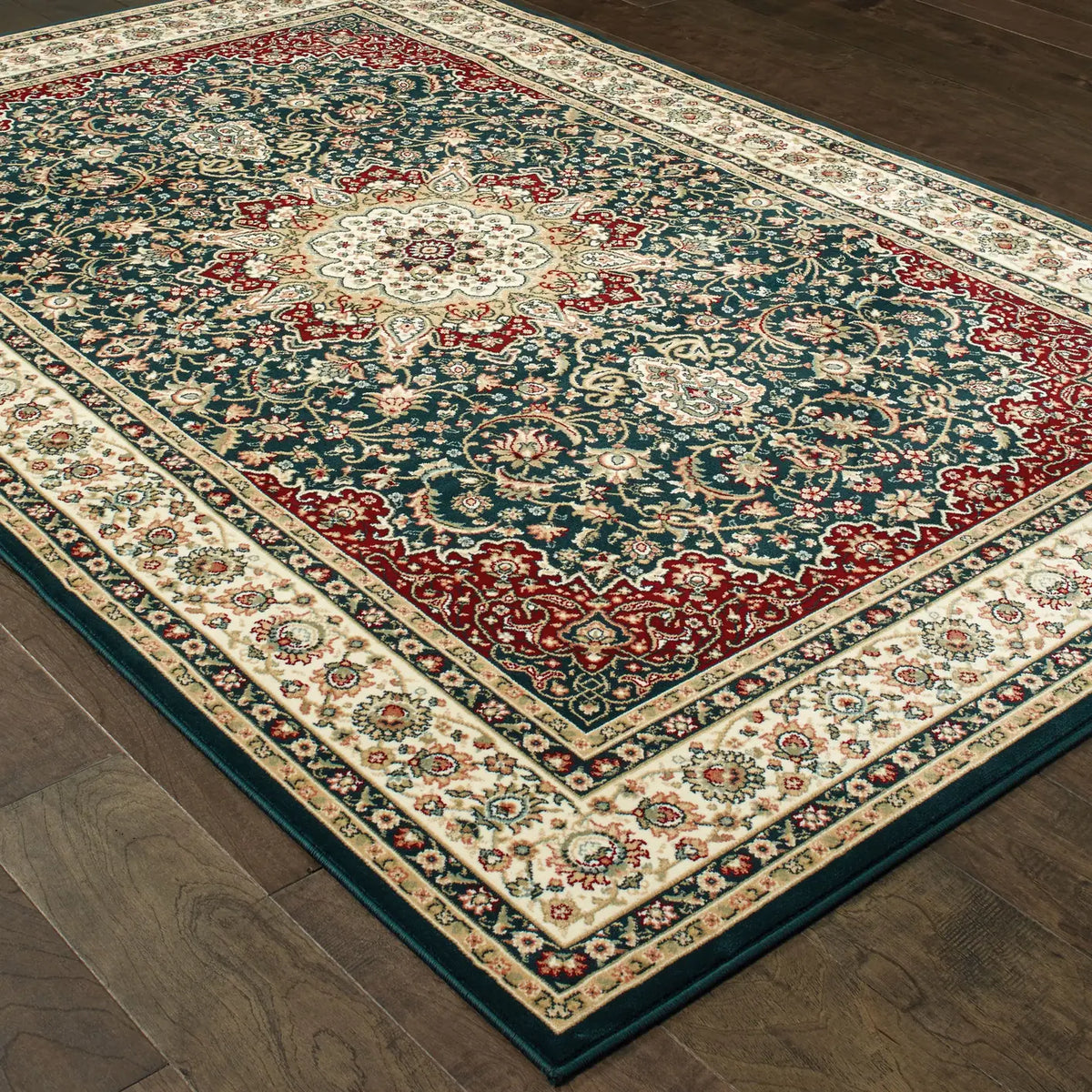 Oriental Weavers Sphinx Kashan 119U1 Navy / Ivory Rugs - angle detail