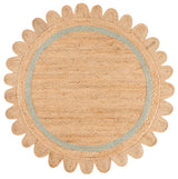 Safavieh Natural Fiber 6'-0" x 6'-0" Rug in Natural / Light Blue