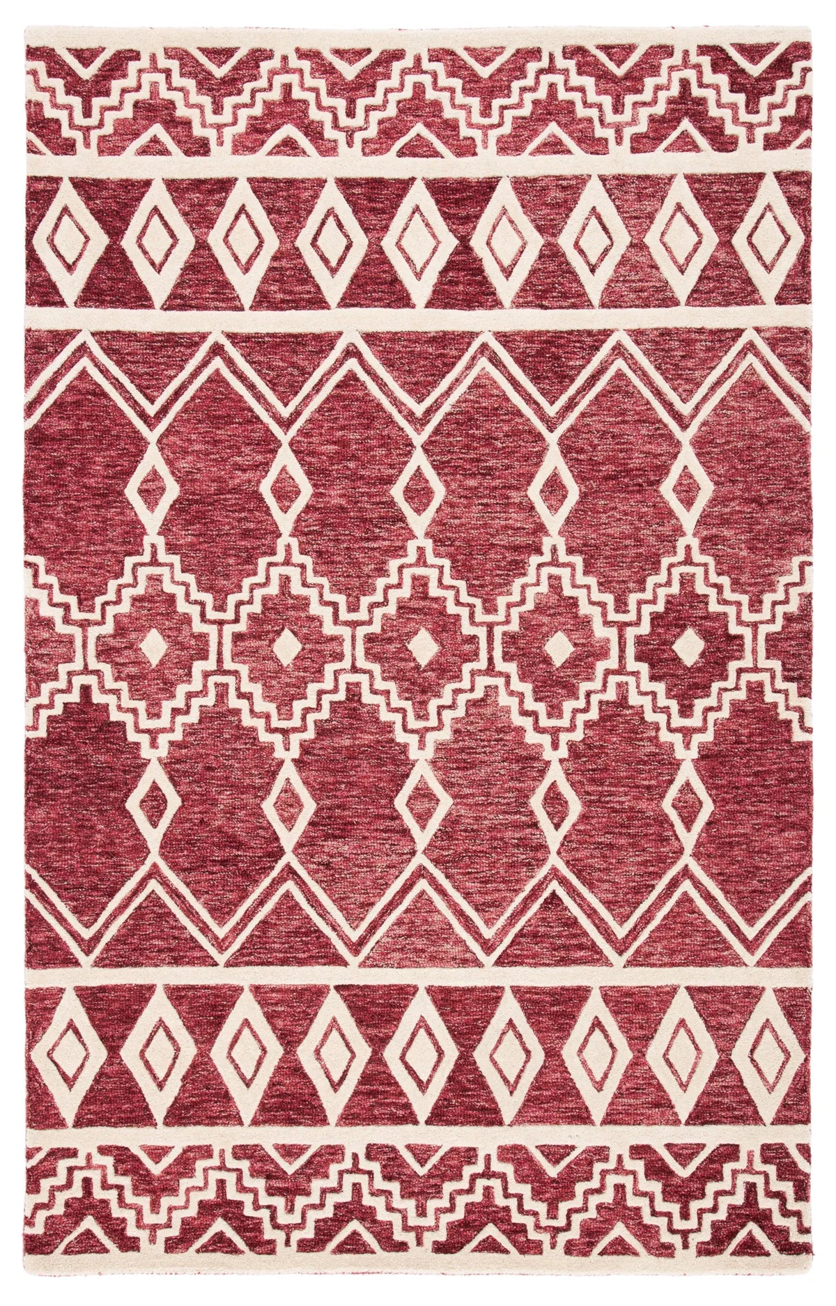 Safavieh Abstract 4'-0" x 6'-0" Rug in Red / Ivory