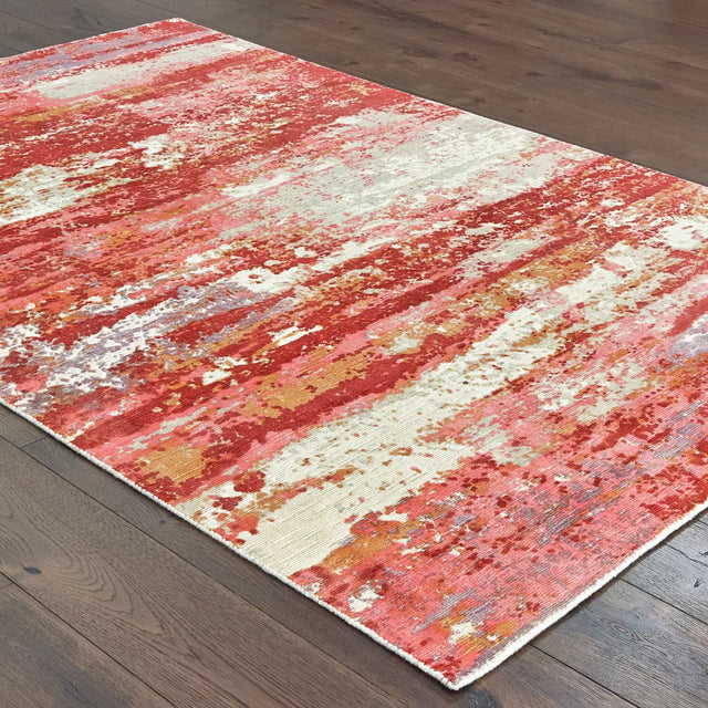 Oriental Weavers Sphinx Formations 70004 Pink / Red Rugs - angle detail