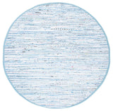 Safavieh Rag Rug 6'-0" x 6'-0" Rug in Light Blue / Multi