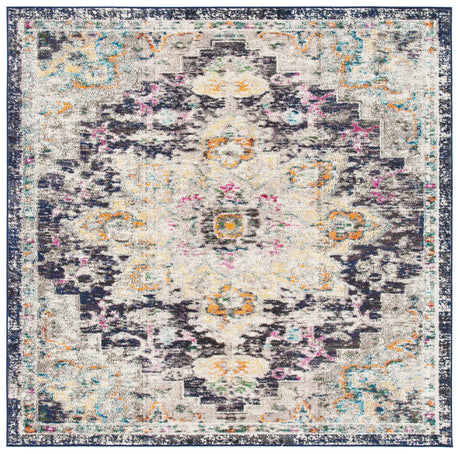 Safavieh Madison 6'-7" x 6'-7" Rug in Black / Gold