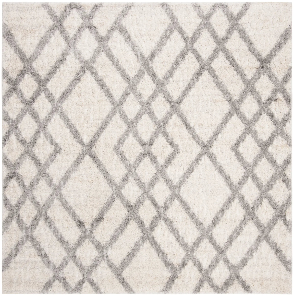 Safavieh Berber Shag 200 6'-7" x 6'-7" Rug in Cream / Grey