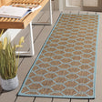Safavieh Courtyard 2'-3" x 10'-0" Rug in Brown / Aqua