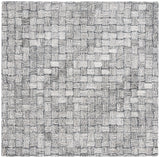 Safavieh Micro-Loop 5'-0" x 5'-0" Rug in Dark Grey / Ivory