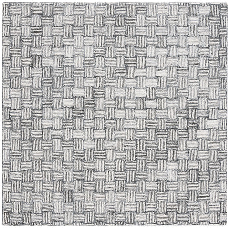 Safavieh Micro-Loop 5'-0" x 5'-0" Rug in Dark Grey / Ivory