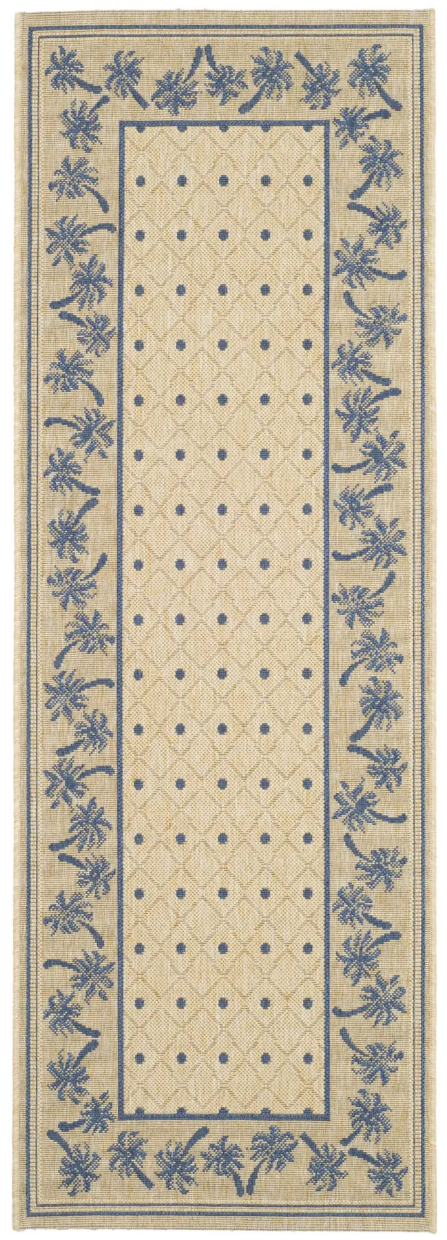 Safavieh Courtyard 2'-3" x 6'-7" Rug in Ivory / Blue