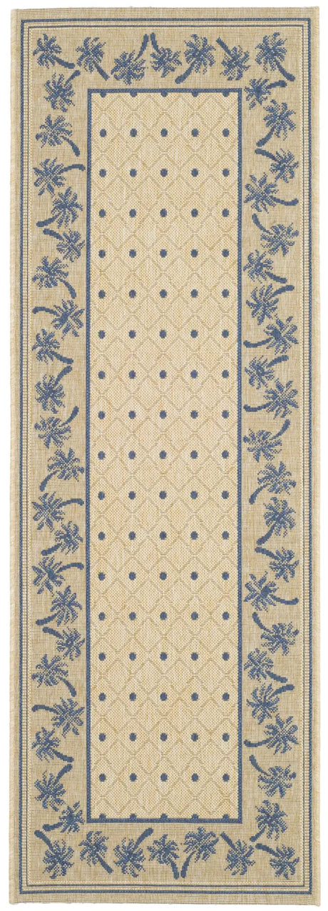 Safavieh Courtyard 2'-3" x 6'-7" Rug in Ivory / Blue